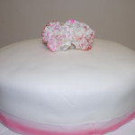 Fondant covered cake with carnations