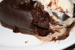 Chocolate Lava Cake with Vanilla Chip Ice Cream