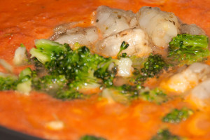 Shrimp and Broccoli in Vodka Sauce